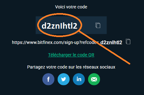 Code de Parrainage Bitfinex